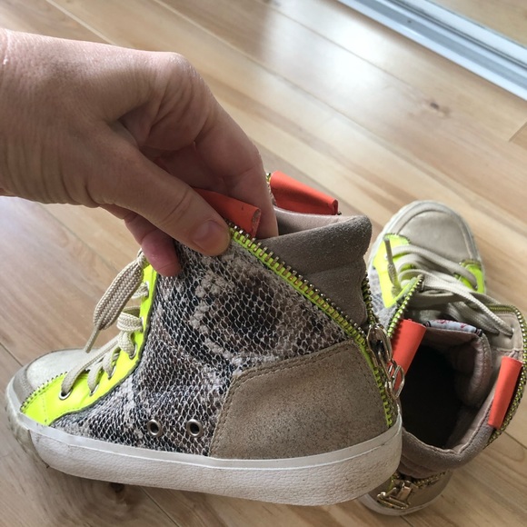 ASH hightop neon/animal print running shoes - Picture 8 of 11